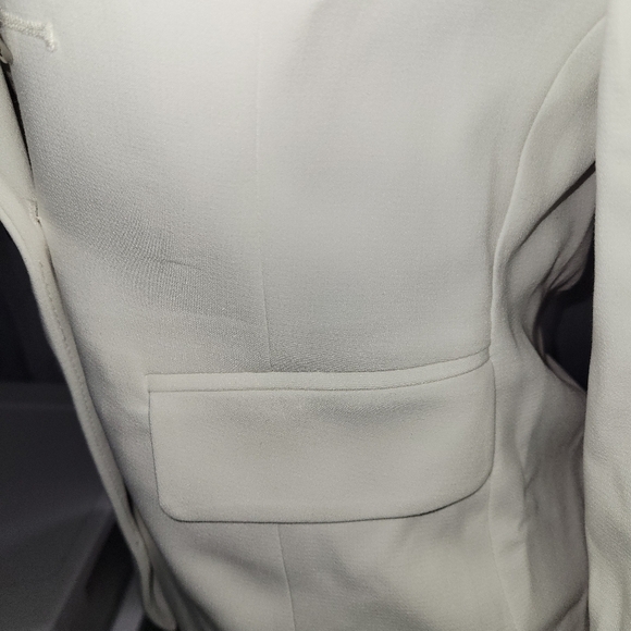 Elegant White Double-Breasted Women's Blazer White Black - Picture 10 of 14